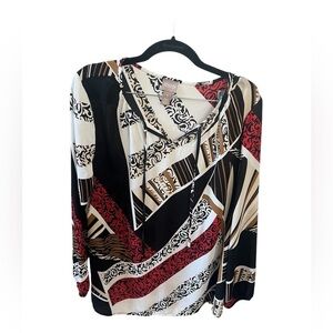 Chicos Size 1 Pull On Blouse in Stained glass pattern